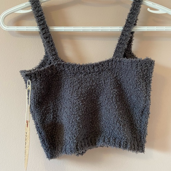 Harlow charcoal fuzzy tank XS - Picture 2 of 2